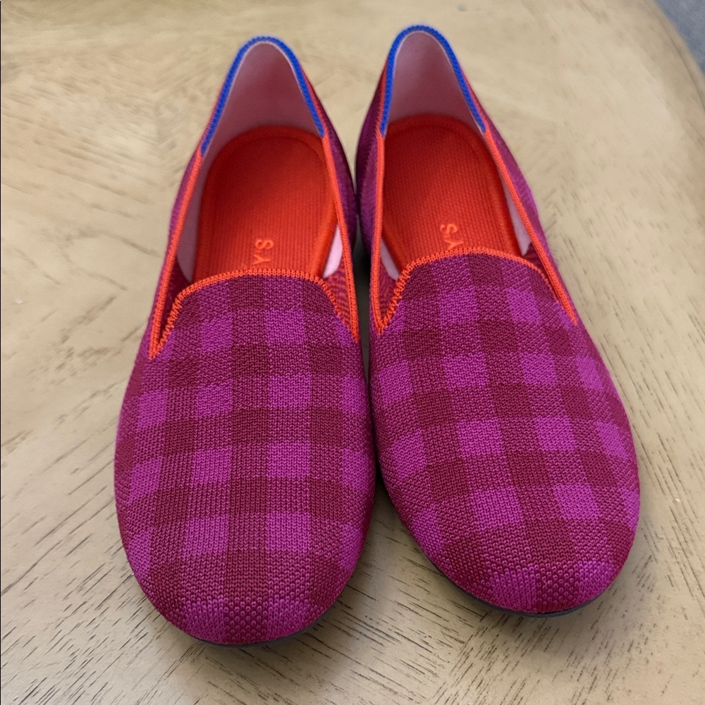 Rothys loafers. Plaid Slip-On Shoes in Purple and Orange